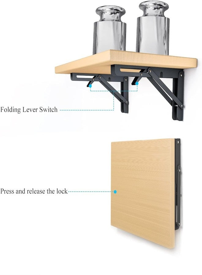 Hovico Folding Shelf Brackets, Heavy Duty Shelf Brackets Collapsible L Shelf Brackets, DIY Wall Mounted Folding Table Hinge, Space Saving for Bench Table with Screws ((16 INCH-40CM)) - Image 3
